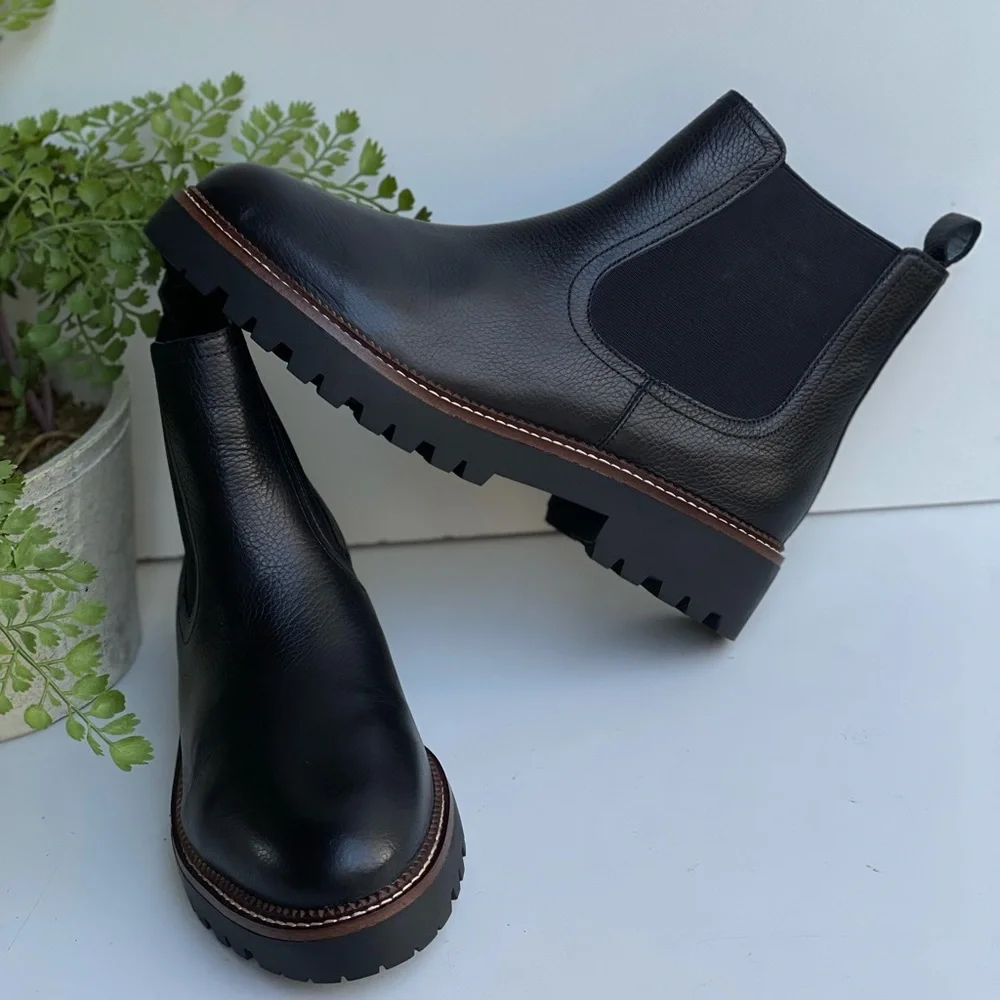 Caslon🍁black waterproof Leather Chelsea Boots size 11women Brand New - Picture 5 of 16